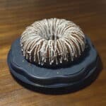 Glazed pumpkin cake on a cake platter